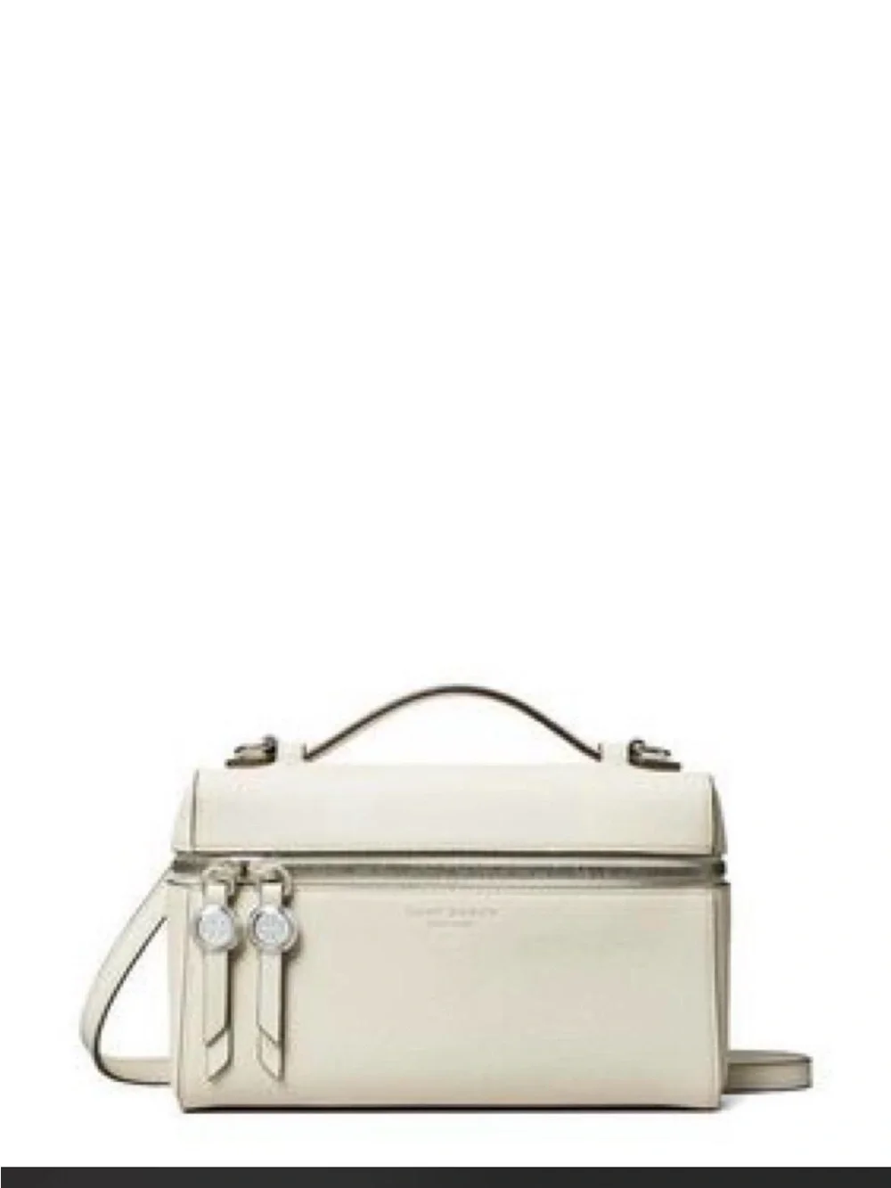 Tory Burch Leather Satchel with Top Handle and Crossbody Strap